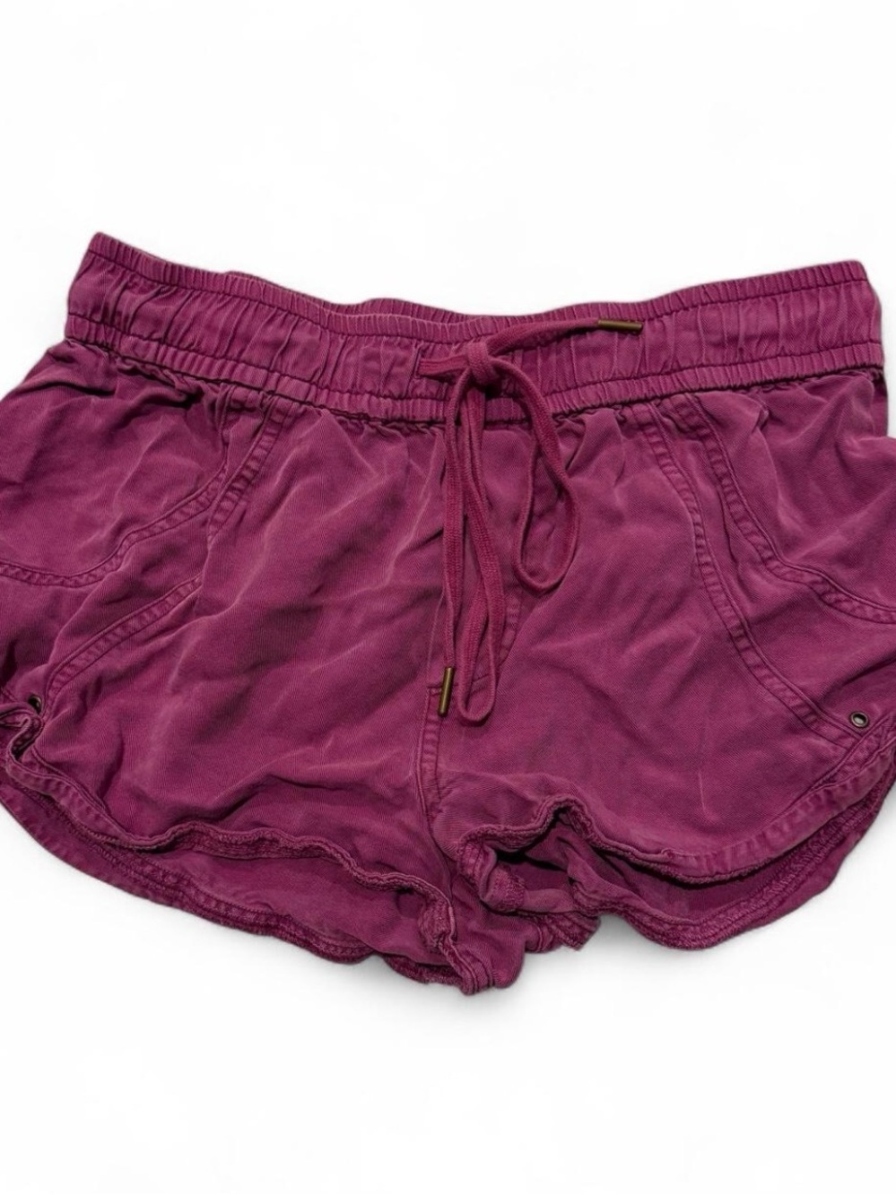 Anthropologie Women's Drawstring Athletic Shorts in Berry Plum